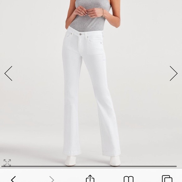 7 for all mankind white flare jeans